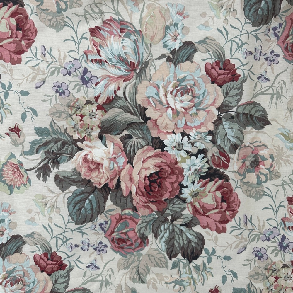 VTG NWOT JCPenney 2 Ashford 9065 Floral Curtain Panels Pink Burgundy 80x84 USA